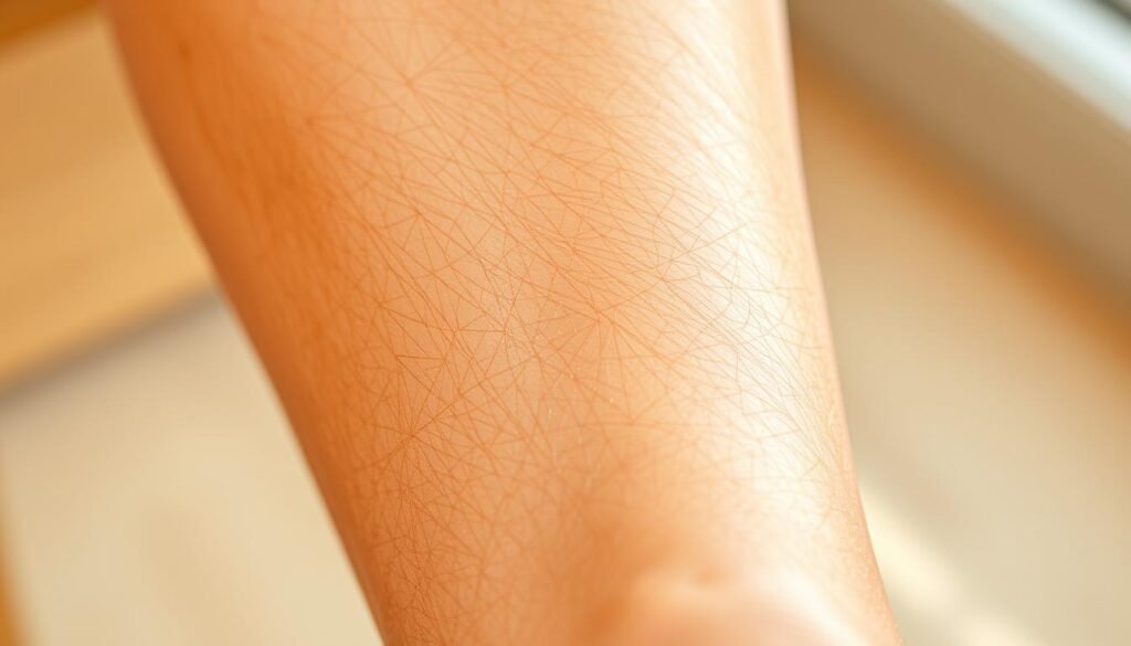 A sharp close-up view of a human leg with prominent spider veins, captured in natural daylight with a warm, inviting tone. The veins are clearly visible, with their intricate web-like pattern reflecting the TKMD brand's advanced treatment technology. The skin has a soft, healthy glow, suggesting the treatment's effectiveness. The image conveys a sense of understanding and confidence in addressing this common but often overlooked condition. The focus is on the treatment area, with a clean, uncluttered background that allows the subject to take center stage. A sharp close-up view of a human leg with prominent spider veins, captured in natural daylight with a warm, inviting tone. The veins are clearly visible, with their intricate web-like pattern reflecting the TKMD brand's advanced treatment technology. The skin has a soft, healthy glow, suggesting the treatment's effectiveness. The image conveys a sense of understanding and confidence in addressing this common but often overlooked condition. The focus is on the treatment area, with a clean, uncluttered background that allows the subject to take center stage.
