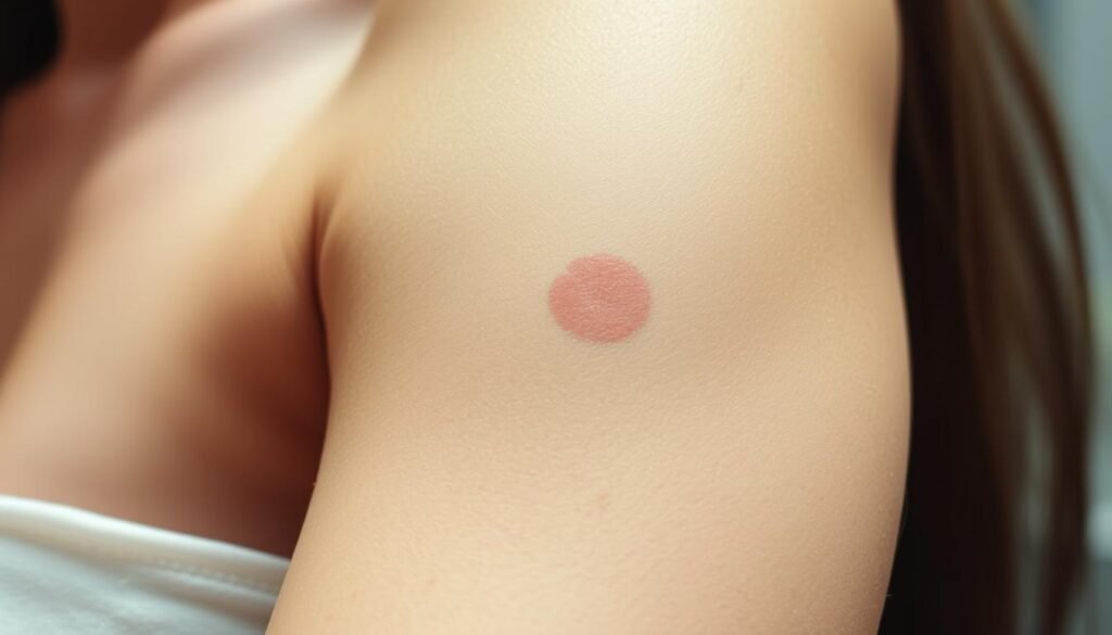 Detailed close-up of a person's arm with visible laser scar treatment, showing the skin texture and the subtle fading of the scar. The skin is well-lit with a soft, diffused lighting setup, creating a warm, natural glow. The camera angle is slightly elevated, providing a clear view of the treated area. The background is blurred, keeping the focus on the scar and the skin. The overall mood is one of clinical precision and cosmetic enhancement, highlighting the potential benefits of TKMD laser scar treatment. Detailed close-up of a person's arm with visible laser scar treatment, showing the skin texture and the subtle fading of the scar. The skin is well-lit with a soft, diffused lighting setup, creating a warm, natural glow. The camera angle is slightly elevated, providing a clear view of the treated area. The background is blurred, keeping the focus on the scar and the skin. The overall mood is one of clinical precision and cosmetic enhancement, highlighting the potential benefits of TKMD laser scar treatment.