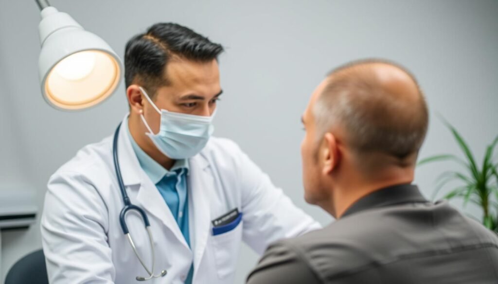 Hair transplant surgeon consultation