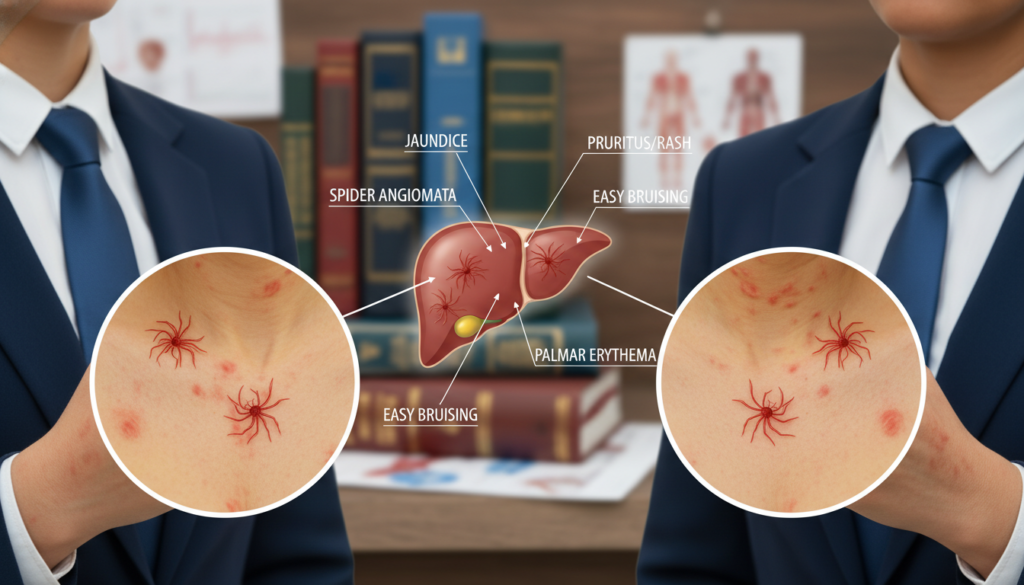 key skin symptoms in liver conditions
