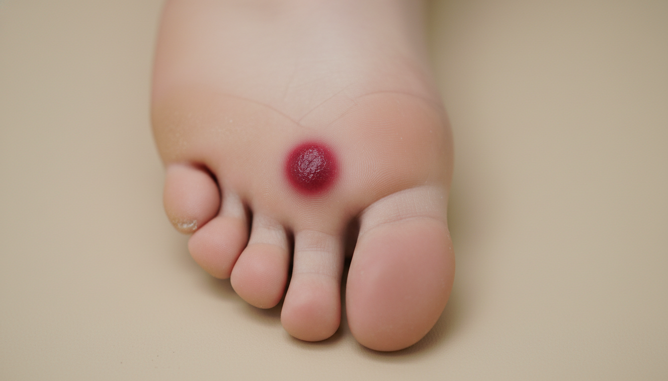 red spot on bottom of foot